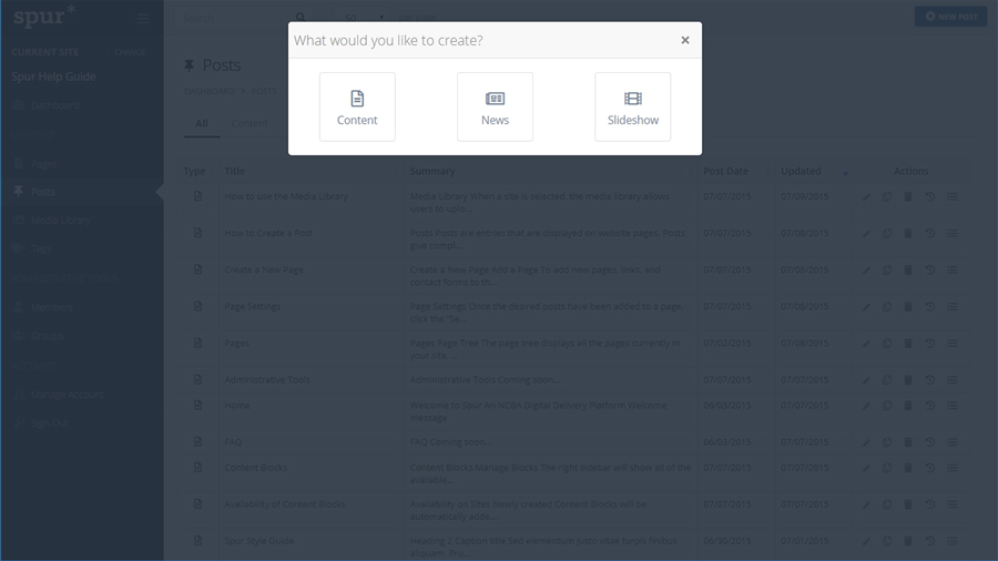 Create a new Post